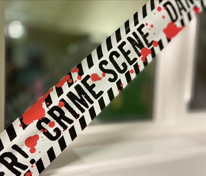 Close up of some crime scene tape.